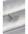 316L Çelik Gümüş Renk Zirkon Taşlı Dal Tragus Piercing TJ-PR1259