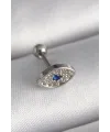 316L Çelik Gümüş Renk Zirkon Taşlı Göz Tragus Piercing TJ-PR1253