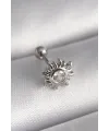 316L Çelik Gümüş Renk Zirkon Taşlı Güneş Tragus Piercing TJ-PR1279