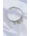 316L Çelik Gümüş Renk Zirkon Taşlı Model Charm Bileklik TJ-BB6090