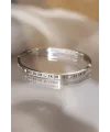 316L Çelik Roma Rakamlı Silver Renk Bilezik Kelepçe TJ-BB3566