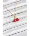316L Çelik Zincir Gold Renk Kiraz Model Kadın Kolye TJ-BKO10623