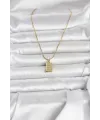 316L Çelik Zincir Gold Renk Külçe Model Kadın Kolye TJ-BKO11042