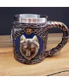 3D Boyutlu Kurt Kafası Tasarımlı Kupa Bardak