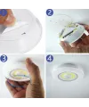 3lü Uzaktan Kumandalı Pilli Yapışkanlı Kablosuz Led Spot Lambalar