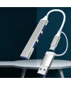 4 Portlu Bağlantı İstasyonu Ultra İnce USB Bölücü TYPE-C tipi Çoklu Arayüz Adaptörü Multi Usb Çoklayıcı