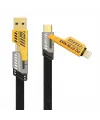4in1 65W Hızlı Şarj Kablosu – Type-C to USB-A + Type-C to Lightning, 27W PD Destekli Çoklu Şarj Kablo
