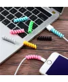 4lü Apple, Android Şaj Kablosu Koruyucu Silikon Spiral Yay Aparat