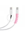 4lü Apple, Android Şaj Kablosu Koruyucu Silikon Spiral Yay Aparat