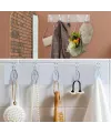 5li Güçlü Yapışkanlı Şeffaf Duvar Askısı Banyo Mutfak Düzenleyici Pratik Askılık