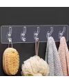 5li Güçlü Yapışkanlı Şeffaf Duvar Askısı Banyo Mutfak Düzenleyici Pratik Askılık