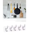 5li Güçlü Yapışkanlı Şeffaf Duvar Askısı Banyo Mutfak Düzenleyici Pratik Askılık