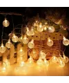 5m 28 Led Kristal Top Gün Işığı Şeffaf Kablo Fişli Eklemeli