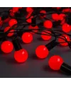 5m 28 LED Mini Top Işık Kırmızı - Fişli, Siyah Kablo