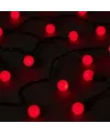 5m 28 LED Mini Top Işık Kırmızı - Fişli, Siyah Kablo