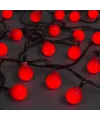 5m 28 LED Mini Top Işık Kırmızı - Fişli, Siyah Kablo