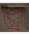 5m 28 LED Mini Top Işık Kırmızı - Fişli, Siyah Kablo