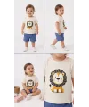 6/24 Ay Keten Şortlu Basic Bebek Takımı