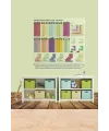70x70cm Statik İz Bırakmaz Kağıt Renkli Çarpım Tablosu