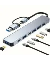 8 in 1 Usb Çevirici Notebook Macbook Type-C Uyumlu Görüntü Aktarıcı Hub