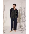 ieg™  8025 Erkek  V Yaka Boydan Düğmeli Pijama Takımı