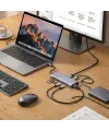 8in1 Type-C Çoklayıcı Hub HDMI 4K USB 3.0 SD TF Kart RJ45 Ethernet Dönüştürücü Adaptör