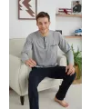 ieg™  9111 Battal Erkek Midi Yaka Pijama Takımı