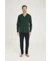 ieg™  9134 Erkek  V Yaka Boydan Düğmeli Pijama Takımı