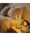Açık Silindirik Kristal Altın Toz Model LED Masa Lambası – Gold Tabanlı, Dokunmatik, 3 Renk Işık Modlu, Şarjlı Modern Dekoratif Gece Lambası