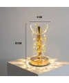 Açık Silindirik Kristal Altın Toz Model LED Masa Lambası – Gold Tabanlı, Dokunmatik, 3 Renk Işık Modlu, Şarjlı Modern Dekoratif Gece Lambası