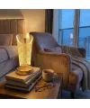 Açık Silindirik Kristal Damla Model LED Masa Lambası – Gold Tabanlı, Dokunmatik, 3 Renk Işık Modlu, Şarjlı Modern Dekoratif Gece Lambası