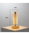 Açık Silindirik Kristal Damla Model LED Masa Lambası – Gold Tabanlı, Dokunmatik, 3 Renk Işık Modlu, Şarjlı Modern Dekoratif Gece Lambası