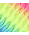 Afrika Örgülük Ombreli Sentetik Saç 100 Gr. - Fuşya / Neon Sarı / Açık Mavi