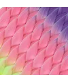 Afrika Örgülük Ombreli Sentetik Saç 100 Gr. - Mor / Açık Pembe / Neon Sarı