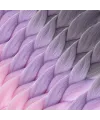 Afrika Örgülük Ombreli Sentetik Saç 100 Gr. - Soft Gri / Lila / Pembe
