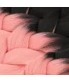 Afrika Örgülük Sentetik Ombreli Saç 100 Gr. - Siyah / Pudra Pembe