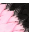 Afrika Örgüsü Ve Rasta İçin Sentetik Ombreli Saç - Siyah / Şeker Pembe