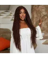 Afro Dalga Fiber Sentetik Tül Peruk - Açık Kahve