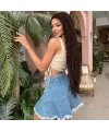 Afro Dalga Fiber Sentetik Tül Peruk - Kahverengi