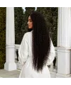 Afro Dalga Fiber Sentetik Tül Peruk - Koyu Kestane