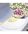 Ahşap Beyaz Kağıt Yelpaze