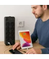ieg™  Akım Korumalı Termal Uzatma Kablosu – 10 Priz, 2 USB ve 2 Type-C Girişli, Güçlü Çoklu Priz