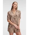 ieg™ Anıl 9898 Kadın Kısa Kol Viskon Kumaş Desenli Pijama Takımı