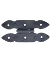 Antika Tarz Dekoratif Pirinç Düğmeli Menteşe - 117x57 mm, Oksit