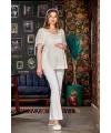 ieg™ Aqua 24080 Bayan Kısa Kol Dantelli Lohusa Pijama Takımı