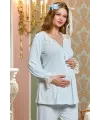 ieg™ Aqua 25143 Dantel Detay Lohusa Pijama Takım