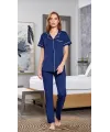 ieg™ Aqua 25526 Kısa Kol Gömlek Yaka Pijama Takımı