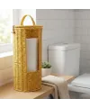 Askılı Plastik Rattan Tuvalet Kâğıdı Standı – Hasır Görünümlü, Kapaklı, Yedekli WC Kâğıtlık, Banyo ve Tuvalet İçin Dekoratif Organizer