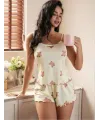Ayıcık Desenli Askılı Şortlu Pijama Takımı
