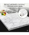 ieg™ Beyaz Mermer Desenli Yapışkanlı Tezgah Folyosu (3 Mt.x 60 Cm)